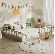 VitaliSpa&reg; Kinderbett Minno, Greige, 205 x 145 cm ohne Matratze (1-tlg)