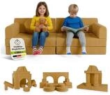 Juskys Kindersofa Kayo in Gelb, modular & 12-tlg. aus Cord mit...