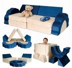 relaxdays Kindersofa 10-tlg. Kinder Spielsofa modular, 10 Teile, blau