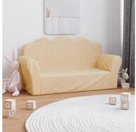 vidaXL Kindersofa vidaXL Kindersofa 2-Sitzer Creme Weicher Pl&uuml;sch