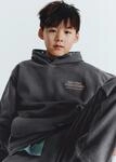 Hoodie MARC O'POLO, Jungen, Gr. 140, grau (dunkelgrau), Sweatware, Obermaterial: 100%