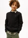 Tommy Hilfiger Strickpullover COTTON CABLE SWEATER f&uuml;r Kinder bis 16 Jahre, mit