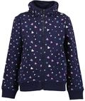 Sweatjacke BLUE SEVEN, M&auml;dchen, Gr. 98, bunt (nachtblau), angeraute Sweatware,