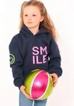 Zwillingsherz Hoodie "Alissa-Kids" mit "Smile"-Aufdruck in Neonfarben und gestickte