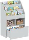 HOMCOM Kinderregal Kinder B&uuml;cherregal mit Schublade, 3 Ablagef&auml;chern,