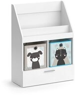 Vicco B&uuml;cherregal Luigi, Wei&szlig;, 72 x 96.2 cm mit Schublade und 2 Faltboxen...