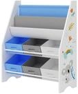 en.casa Kinderregal, &raquo;Ponteceso&laquo; Koala-Motiv 74 x 62 x 26,5 cm Wei&szlig;/Grau/Blau