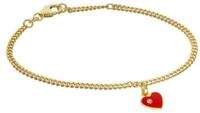 trendor Silberarmband 21620, M&auml;dchen mit Herz-Anh&auml;nger 925 Silber Vergoldet