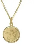 trendor Kette mit Anh&auml;nger Kinder-mit Schutzengel Anh&auml;nger Gold auf Silber