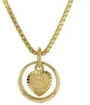 trendor Kette mit Anh&auml;nger 75120, Taufring mit Amorherz Gold 585 an...