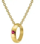 trendor Kette mit Anh&auml;nger 75401, Taufring mit Rubin Gold 585 / 14 Karat mit
