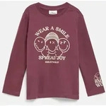 s.Oliver Langarmshirt T-Shirt Smiley&reg; Longsleeve mit Front- und &Auml;rmelprint rot