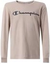 Langarmshirt CHAMPION "SPORTWEAR LONG SLEEVE Standard Fit", Jungen, Gr. L, beige
