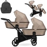 KUNERT Zwillings-Kombikinderwagen BRAV DUO 2in1 &Ouml;ko-Leder Doppelkinderwagen -