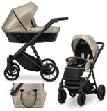 KUNERT Kombi-Kinderwagen IVENTO 2in1 &Ouml;ko-Leder Kinderwagen mit schwarzem...