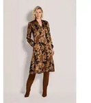 MADELEINE Midikleid Schluppenkleid mit Bl&uuml;tenprint V-Ausschnitt, schwingender...