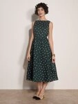 Apricot Midikleid Kleid mit Polka-Dot-Muster mit Schl&uuml;ssellochausschnitt am...