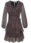 LASCANA Druckkleid mit fixiertem Bindeband, elegantes Sommerkleid mit Leomuster...