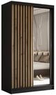 Masseno Schwebet&uuml;renschrank LAMELLO 120 cm Kleiderschrank mit Spiegel 2 T&uuml;ren...
