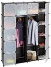 relaxdays Kleiderschrank Stecksystem 14 F&auml;cher schwarz