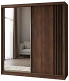 Masseno Schwebet&uuml;renschrank NELVIA 200 cm Kleiderschrank mit Spiegel 2 T&uuml;ren