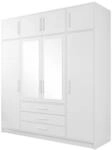 MIRJAN24 Kleiderschrank Bali 4D (mit Dreht&uuml;ren, Spiegel und Schubladen)