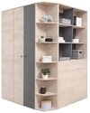 Masseno Dreht&uuml;renschrank RAVENNA 135 cm Kleiderschrank 2 T&uuml;ren und 3...