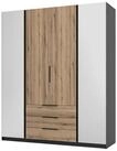 Masseno Dreht&uuml;renschrank CAGLIARI 200 cm Kleiderschrank mit Spiegel 4 T&uuml;ren...