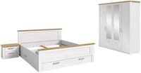 xonox.home Schlafzimmer-Set, (4-tlg), in Sibiu L&auml;rche Nachbildung Bett 180x200...