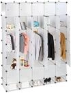 relaxdays Kleiderschrank XXL Kleiderschrank Stecksystem transparent