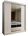 Masseno Schwebet&uuml;renschrank LUCENZA 160 cm Kleiderschrank mit Spiegel 2 T&uuml;ren...