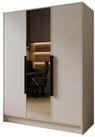 Masseno Dreht&uuml;renschrank RENVO 150 cm Kleiderschrank mit Spiegel 3 T&uuml;ren...