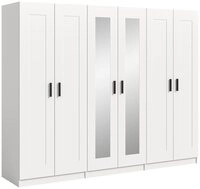 Furnhaus Kleiderschrank Garderobenschrank Kleiderschrank Visby, 3-teilig, wei&szlig;