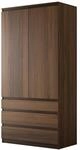 MIRJAN24 Kleiderschrank Malwa 2D3SZ (mit zwei Dreht&uuml;ren und drei Schubladen)