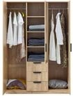 en.casa Kleiderschrank &raquo;Eiselfing&laquo; 3 T&uuml;ren, 4 F&auml;cher, 3 Schubladen 176x120x52 cm
