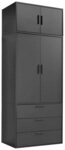 mokebo Kleiderschrank Grid (2-T&uuml;rig & 3 Schubladen) deckenhoher Schrank,