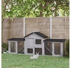 PawHut Kleintierstall Hasenstall Kaninchenstall aus Holz mit Bitumendach, BxTxH: