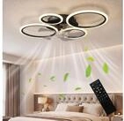 HOMCOM Deckenventilator LED Deckenleuchte Ventilator, 4-Ring-Design, LED-Licht, 6