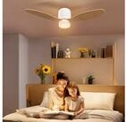 HOMCOM Deckenventilator Ventilator mit LED Lampe, Umkehrbarer DC Motor, 3 Fl&uuml;geln,