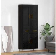 vidaXL Highboard, Highboard Schwarz Eichen-Optik 69,5 x 34 x 180 cm...