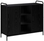 vidaXL Sideboard Sideboard Schwarz Eichen-Optik 97 x 33 x 81 cm Holzwerkstoff...