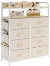 LuxusKollektion Kommode Kommode 8 Schubladen Stoff Beige 8 Schubladen mit