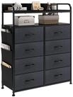LuxusKollektion Kommode Kommode Stoffschubladen 8 Schwarz 8 Schubladen mit