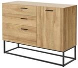 en.casa Sideboard, &raquo;Lavangen&laquo; mit 3 Schubladen 75x100x35 cm Eicheoptik
