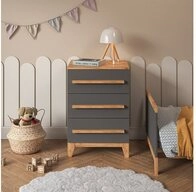 VitaliSpa&reg; Kommode Malia, Grau/Artisan/Artisan, 60 x 88 cm mit 3 Schubladen (1...