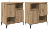 vidaXL Sideboard 60 x 35 x 70 cm Sideboard Anrichte Schrank 2er Set Artisan-Eiche