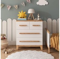 VitaliSpa&reg; Kommode Malia, Wei&szlig;/Artisan/Artisan, 80 x 88 cm mit 4 Schubladen...