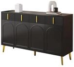 LuxusKollektion Sideboard Sideboard 2 Schr&auml;nke 4 Schubladen Goldgriffe Laminat