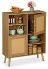 relaxdays Sideboard mit 2 Rattan-T&uuml;ren (1 St)