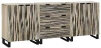 vidaXL Badm&ouml;bel-Set vidaXL Sideboard Set 3 stk. Wei&szlig; 180 x 33 x 75 cm Massivholz